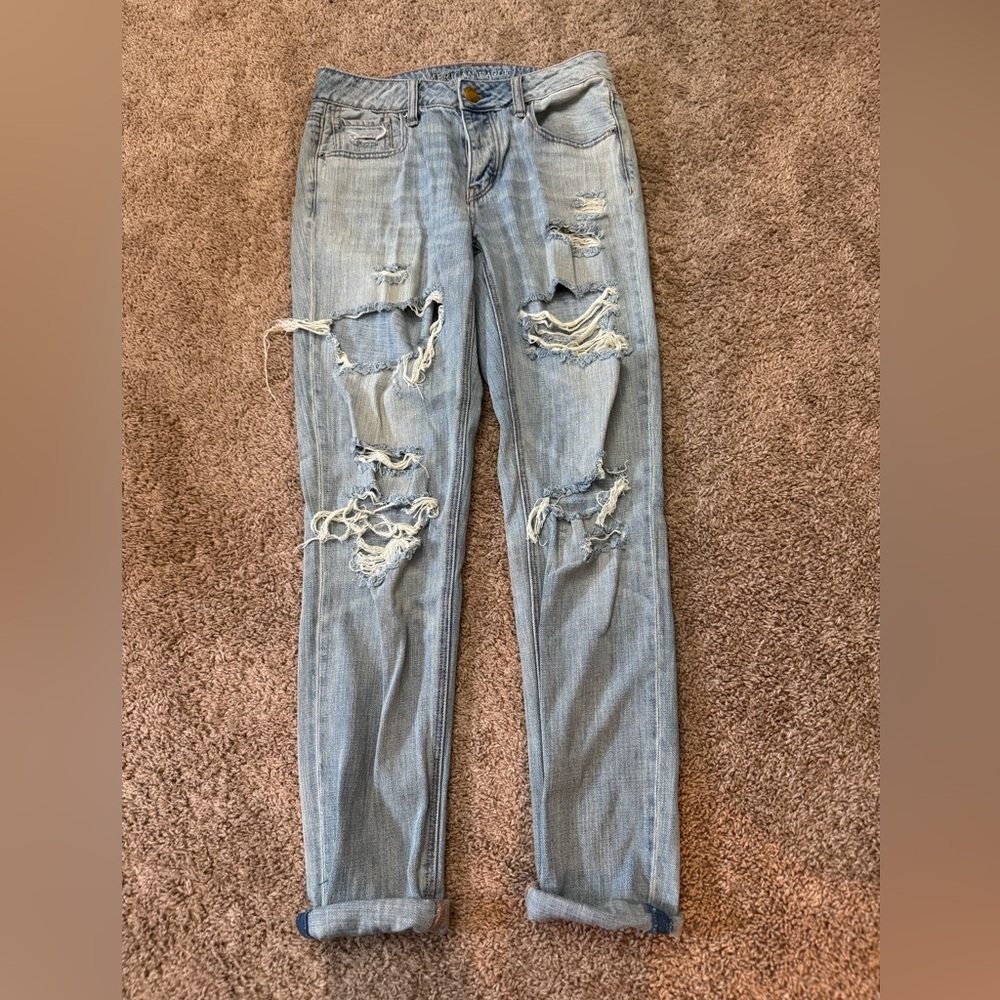 American Eagle Outfitters Blue Skinny Jeans Distressed